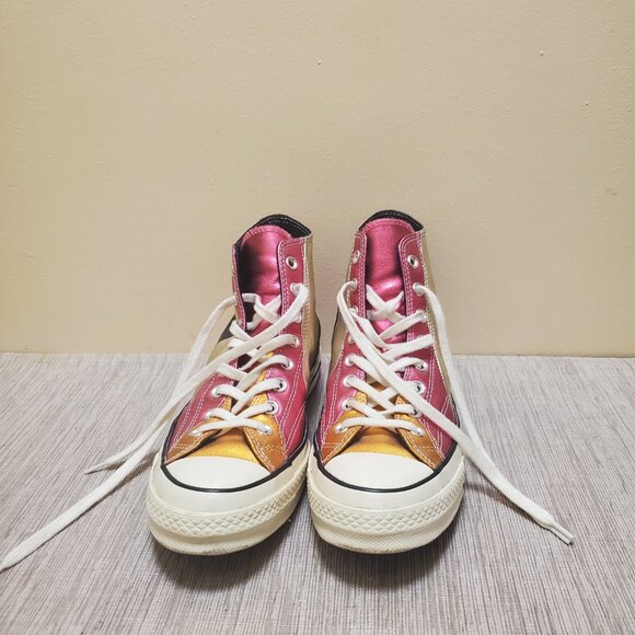 Converse metallic striped high top sneakers size 9 - Picture 1 of 11